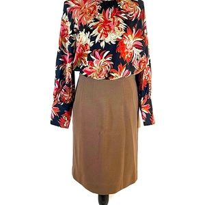 Vintage Double Bells Light Brown Wool Skirt